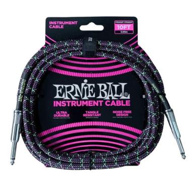 Imagem de Cabo para Instrumentos Ernie Ball Textil P10/P10 3,5m 10ft, ErnieBall 