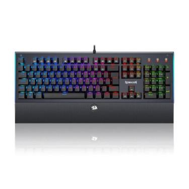 Imagem de Teclado Gamer Mecânico Redragon Aryaman V2 RGB Switch Azul ABNT Preto 