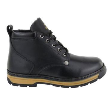 Imagem de Bota Masculina Adventure Coturno 100% Couro Legitimo Blaqueada Solado 