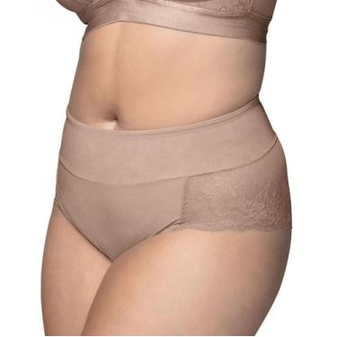 Imagem de Calça Calcinha Clássica Aubade Renda Cintura Alta Demillus 057488, Beg