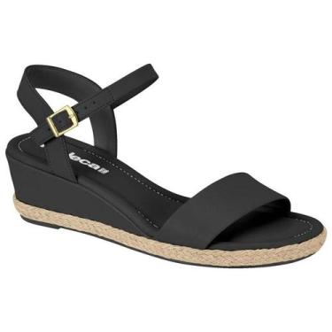 Imagem de Sandalia Feminina Anabela Moleca Trançado Casual 5512.202, Preto, 40