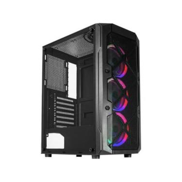 Imagem de Gabinete Gamer K-mex CG-02C5 Painel Mesh C/ 3 Fans Multicolor - K-mex 