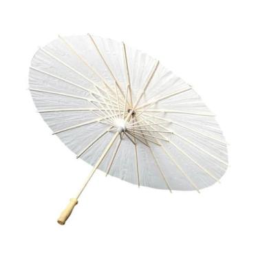 Imagem de Guarda-chuvas De Papel Brancos 60cm Para Casamento, Adereço Fotográfic