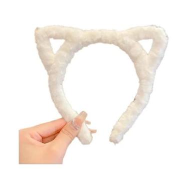 Imagem de Tiara De Orelhas De Gato De Pelúcia Fofa Para Meninas, Presilha De Cab