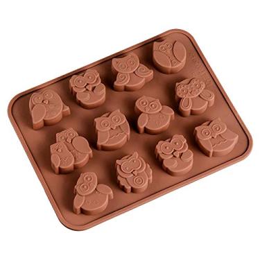 Imagem de Forma Molde Silicone Corujas Chocolate Resina Sabonete