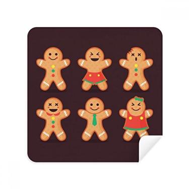 Imagem de Biscoito de gengibre masculino, óculos natalinos, pano de limpeza, tecido de camurça, pacote com 2