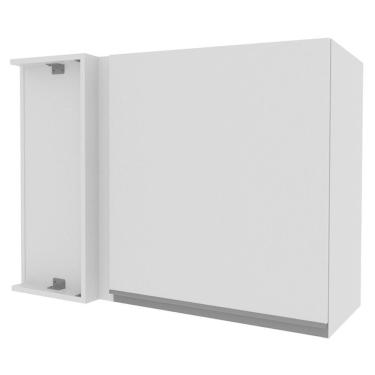 Imagem de Armário Aéreo de Canto Acordes Glamy 100% MDF 1 Porta Branco Madesa 