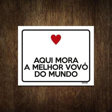 Imagem de Placa Decorativa Aqui Mora Melhor Vovó Do Mundo 27X35