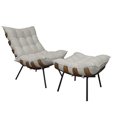 Imagem de Poltrona Costela e Puff Costela - Moveis Roperi (Linho Bege)