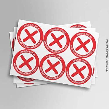 Imagem de Cartela Adesivo Assento Proibido Sentar Distanciamento