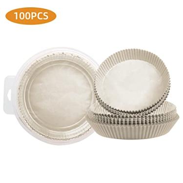 Imagem de 100 peças papel descartável papel antiaderente resistente ao calor e absorção de óleo para fritar papel manteiga papel manteiga branco