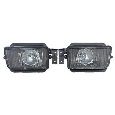 Imagem de JESYMBX 1 par de luz de neblina dianteira do carro esquerda e direita (motorista e passageiro) lanterna de farol DRL diurna para BMW série 5 E34 1988-1995 preto