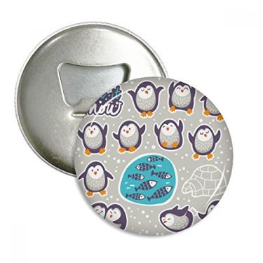Imagem de Desenhos animados pinguim peixe neve animal abridor de garrafas ímã de geladeira emblema multifuncional