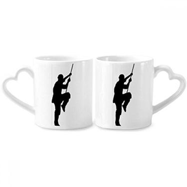 Imagem de Conjunto de canecas de porcelana para casais, arte marcial, colares, palito de shaolin, chinês, palito de coração