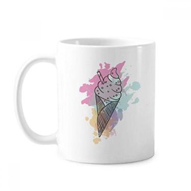 Imagem de Aquarela Biscoitos Bar Cones Caneca de sorvete Cerâmica Café Porcelana Copos de Mesa