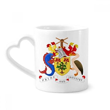Imagem de Bridgetown Barbados Caneca com emblema nacional café cerâmica copo de coração de vidro