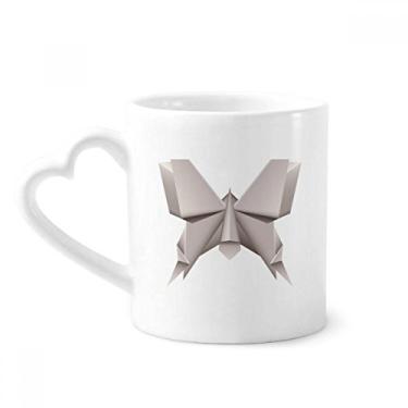 Imagem de Caneca com estampa de borboleta abstrata geométrica origami café cerâmica copo de coração de vidro