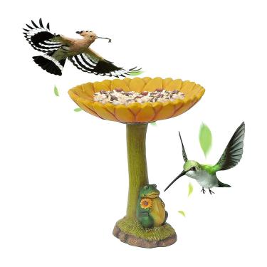 Imagem de sillervan jardim animal pássaro banho estatueta alimentador pássaros, estátua decorativa jardim pássaro alimentador água escultura para quintal gramado decoração casa presente gran