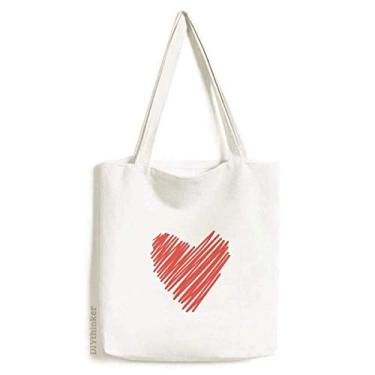 Imagem de Bolsa de lona com desenho de coração e grafite, bolsa de compras, bolsa casual