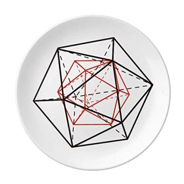 Imagem de Combinação em torno de um prato geométrico geométrico decorativo de porcelana salver talheres, louça de jantar