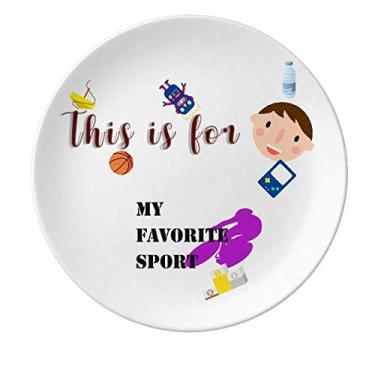 Imagem de Prato de porcelana Like Sports Fitness Balanced Bicycle Dinner Round Dish Boy Man