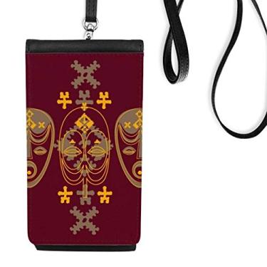 Imagem de Bolsa carteira para celular com estampa de cabeça vermelha da religião da Middle Ages, bolso preto