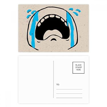 Imagem de Cry Loudly Black Happy Pattern Conjunto de cartões postais de aniversário cartão de agradecimento