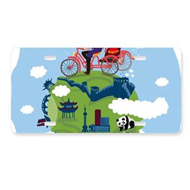 Imagem de DIYthinker Placa de licença chinesa The Great Wall Art Decoração de aço inoxidável automotivo