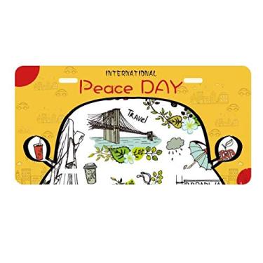 Imagem de DIYthinker Placa de licença Spring Liberty New York America Graffiti Decoração de carro Dia da Paz