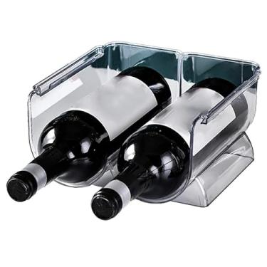 Imagem de Organizador De Garrafa De água, Organizador De Vinho Empilhável Plástico Transparente Suporte De Garrafa De Urso De água Para Exibição Em Casa Armazenamento De Cozinha(2 Bottle Transparent)
