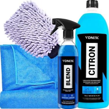 Imagem de Kit Shampoo Desengraxante Citron Proteção Cera Blend Spray Vonixx