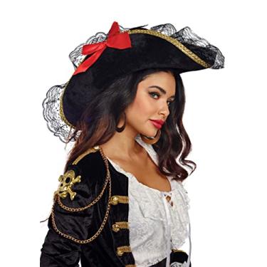 Imagem de Dreamgirl Chapéu de pirata feminino (feminino), Preto, O/S
