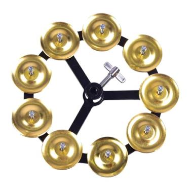 Imagem de Tachiuwa Acessórios de percussão Hi Hat Pandeiro com aço inoxidável para crianças e adultos, Ouro Único