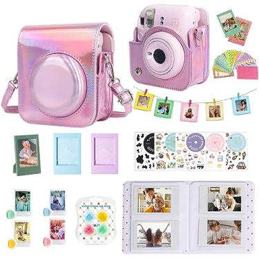 Imagem de WOGOZAN Kit de acessórios para câmera instantânea Fujifilm Instax Mini 12 + álbum para mini filme de 7,6 cm + filtros de cor + álbum de fotos e molduras + moldura para pendurar na parede + adesivo DIY