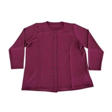 Imagem de Casaco Cardigan Feminino Jacquard Com Botões Marsala Spencer Tamanho 52 Formitz-Feminino