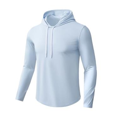 Imagem de AIMPACT Camisetas masculinas com proteção solar UV FPS 50+, manga comprida, Rash Guard, corrida, secagem rápida, leve, Estilo 02 - rosa-claro azul, M