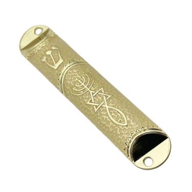 Imagem de Generic 10.6cm porta mezuzah caso porta ornamento símbolo de prosperidade judaica presente feito à mão para acolher e proteção resistente, Bege