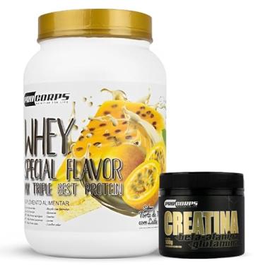 Imagem de Combo Whey Protein 840g + Creatina 100g - Ganho de Massa (840g, Torta de maracujá com Leite Condensado)