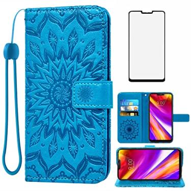 Imagem de Capa de telefone para LG G7 ThinQ Carteira com protetor de tela de vidro temperado e capa flip de couro com suporte para cartão LGG7 One G 7 Plus LG7 Fit LG7ThinQ 7G Thin Q G7+ G7thinq LGG7thinq