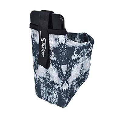 Imagem de Sprigs Braçadeira de celular para iPhone 12/11/x/8/7/6 Plus, Galaxy S7/S6, Google Pixel 5 4GG A braçadeira de corrida mais leve e confortável serve para todos os telefones com capa para mulheres e homens - Preto abstrato