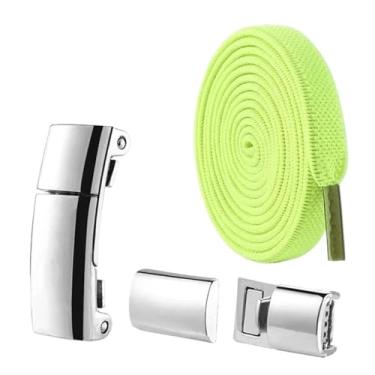 Imagem de Lock Shoelaces Without Ties Flat Elastic Laces Sneakers Boots No Tie Shoelace Rubber Bands For Shoes Accessories(Fluorescent green)