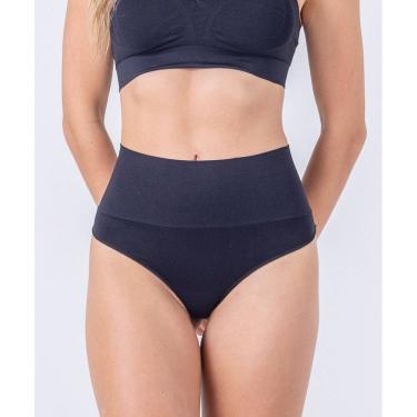 Imagem de Calcinha fio dental sem costura, cintura alta, com reforço na barriga