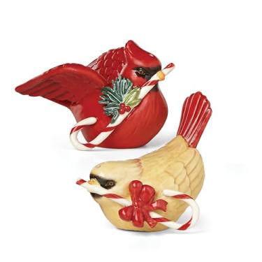 Imagem de Lenox Conjunto de sal e pimenta de pássaro Winter Greetings, 2 kg, vermelho e verde