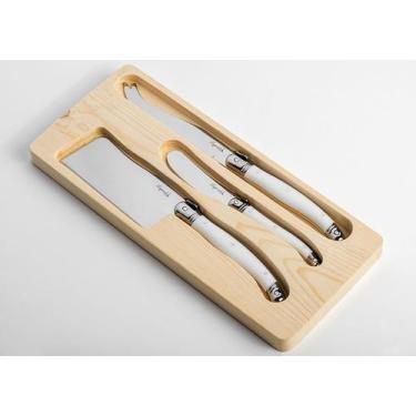 Imagem de Conjunto de 3 facas queijo LAGUIOLE LA TOUR Luxo - branco, Branco