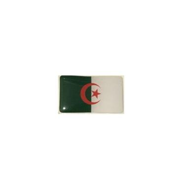 Imagem de Adesivo resinado bandeira da Argélia 5x3 cm - Mundo Das Bandeiras