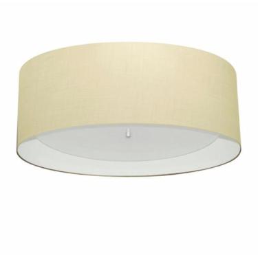Imagem de Plafon Para Quarto Cilíndrico SQ-3008 Cúpula Cor Algodão Crú Branco - 