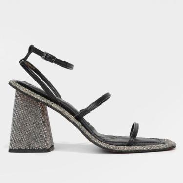 Imagem de Sandália Santa Lolla Salto Alto Feminina, Preto, 37