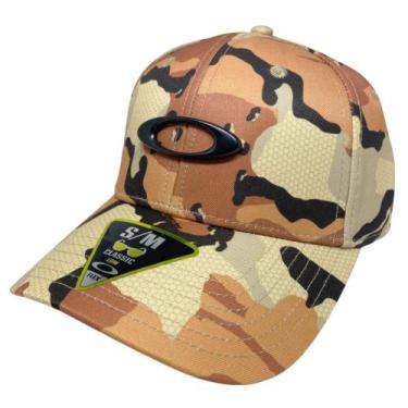 Imagem de Boné Oakley Tincan Aba Torta Camo Desert, S/M, Marrom