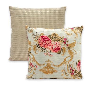 Imagem de Kit 2 Capas de Almofadas PIQUET Favinho Lisa e Estampada 40x40 C/ Zípe