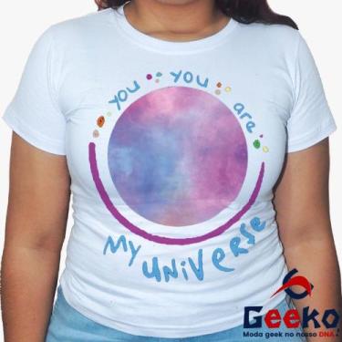 Imagem de Baby Look Coldplay 100% Algodão - You You Are My Universe - BTS - Rock